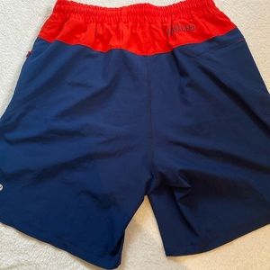 Freeballers The Show Stopper navy/red athletic performance shorts inner liner S
